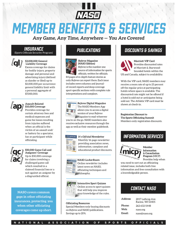 NASO Member Benefits and Services flyer